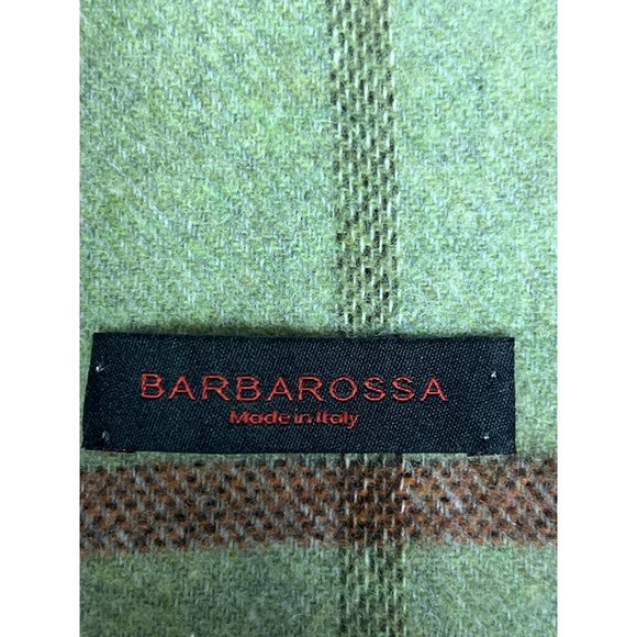 Barbarossa Green Plaid Made In Italy Scarf Women's 58" - Picture 3 of 3